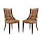 Manhattan Comfort Fifth Avenue Faux Leather Dining Chair (Set of Two) in Saddle and Walnut DC008-SA - alternate 1